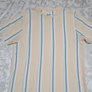 Denim & Flower Beige and Blue Striped Tee